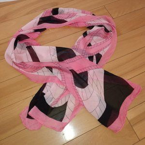Symphony Designs: pink & Black cancer awareness Silk scarf